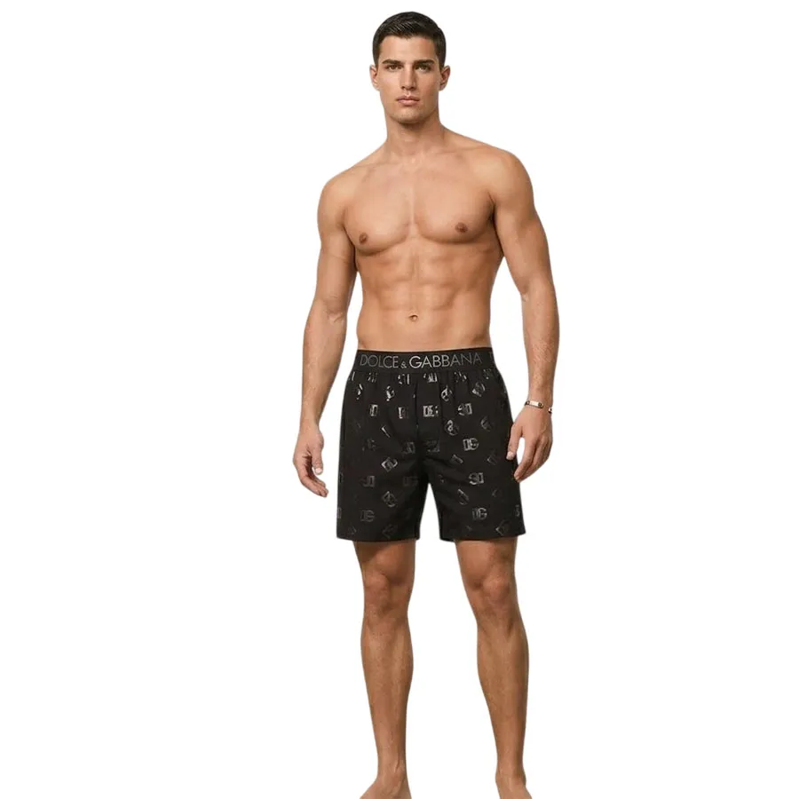 Quần Short Nam Dolce & Gabbana D&G M4D69J FUECH Màu Đen Họa Tiết&nbsp;Size 3