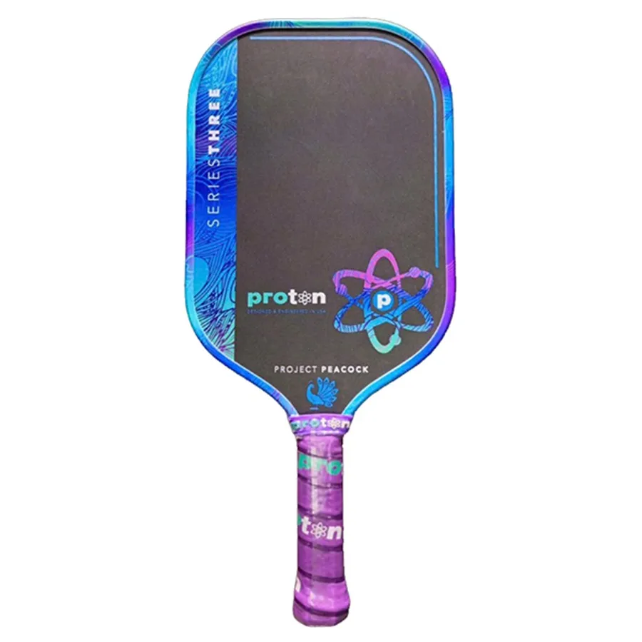Vợt Pickleball Proton Series 3 Project Peacock Elongated 15mm Màu Đen Xanh