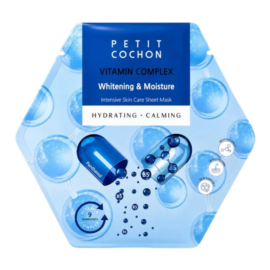 Mặt Nạ Hỗ Trợ Làm Sáng Và Dưỡng Ẩm Petit Cochon Whitening & Moisture (Hộp 10 Miếng)