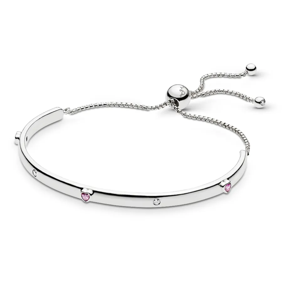 Vòng Đeo Tay Nữ Pandora Explosion Of Love Bangle Bracelet 596585FPC Màu Bạc Size 17