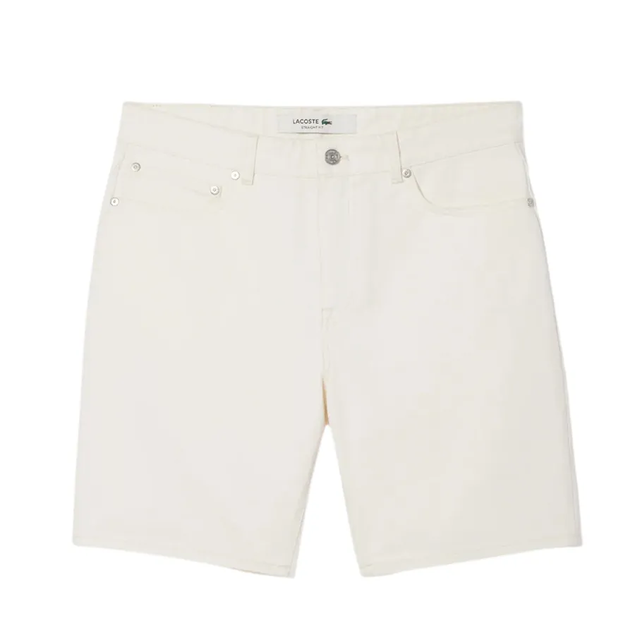 Quần Short Nam Lacoste Straight Fit Denim Bermuda FH9932 70V Màu Trắng Kem Size 40