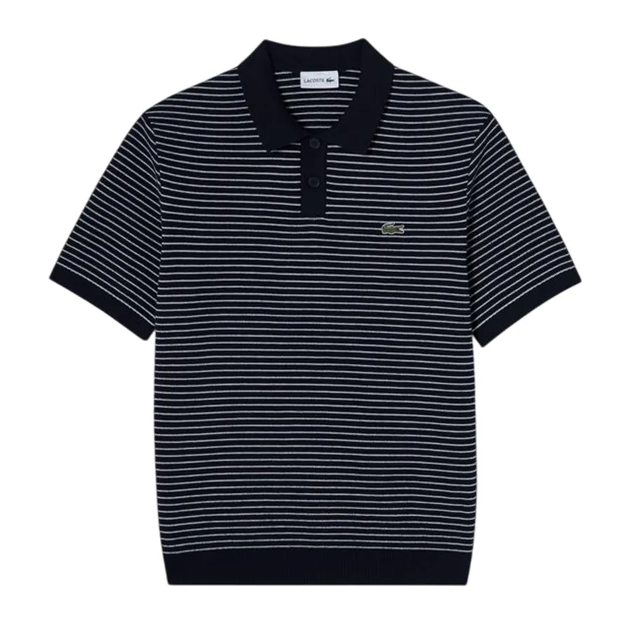 Áo Polo Nam Lacoste Striped Short Sleeve Sweater Regular Fit Polo Shirt PH296E 166 Màu Xanh Navy Size 3