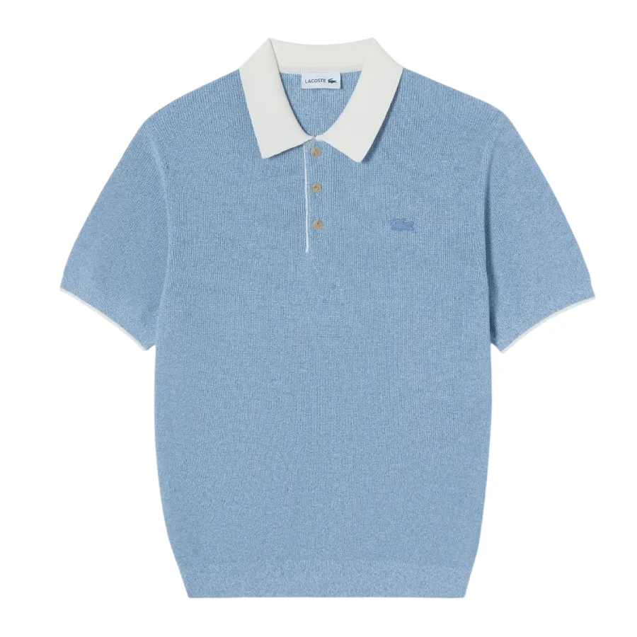 Áo Polo Nam Lacoste Short Sleeve Sweater Polo Shirt Regular Fit PH943E AEY Màu Xanh Da Trời Size 3