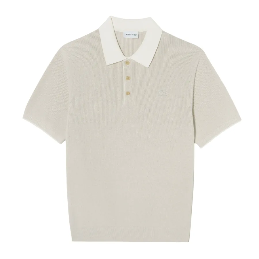 Áo Polo Nam Lacoste Short Sleeve Sweater Polo Shirt Regular Fit PH943E I18 Màu Beige Size 3