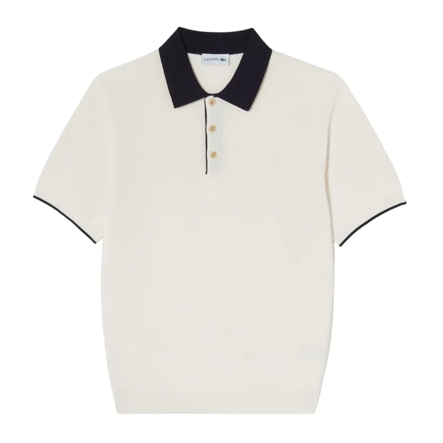 Áo Polo Nam Lacoste Short Sleeve Sweater Polo Shirt Regular Fit PH943E XFJ Màu Kem Size 3