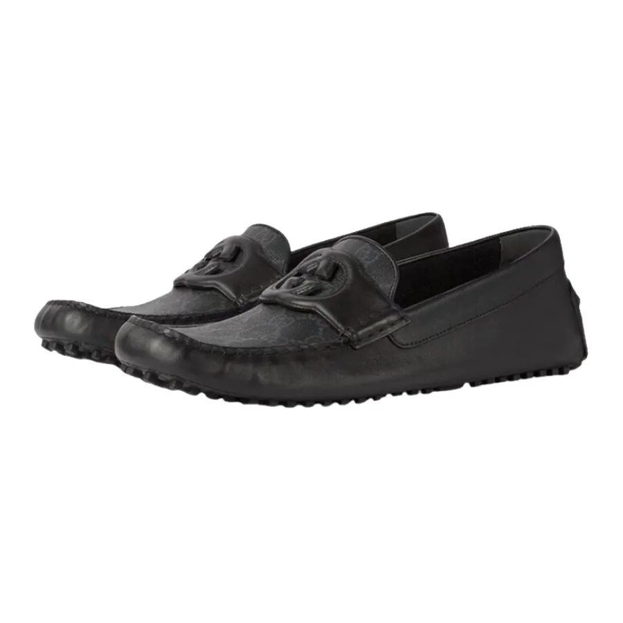 Giày Lười Nam Gucci Moca 730148AAB7Z1000 Màu Đen Xám Size 39