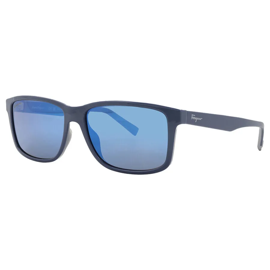 Kính Mát Salvatore Ferragamo Blue Rectangular Men's Sunglasses SF938S - 435 Màu Xanh Blue