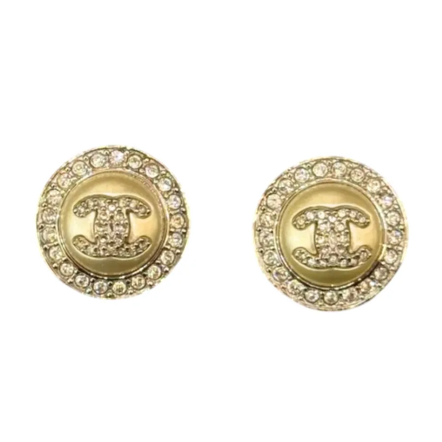 Khuyên Tai Nữ Chanel CC Round Earrings Màu Vàng