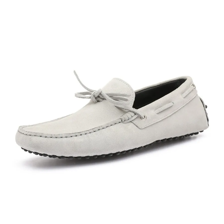 Giày Lười Nam Germano Bellesi Da Lộn 130 - 01 Màu Xám Trắng Size 38