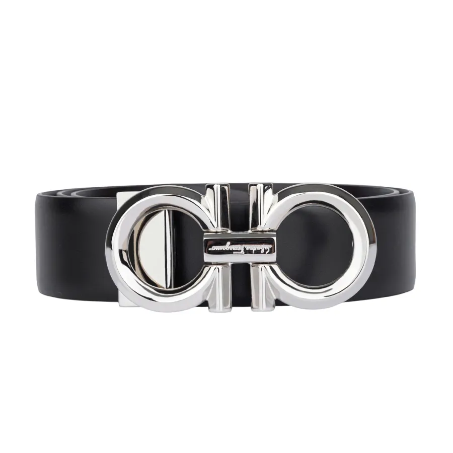 Thắt Lưng Nam Salvatore Ferragamo Silver Logo In Black Leather 67 99939 Màu Đen Size 85