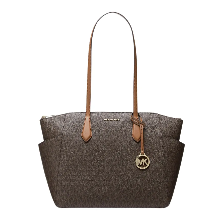 Túi Tote Nữ Michael Kors MK Marilyn Medium Signature Logo Tote Bag 35F5G6AT2B Màu Nâu