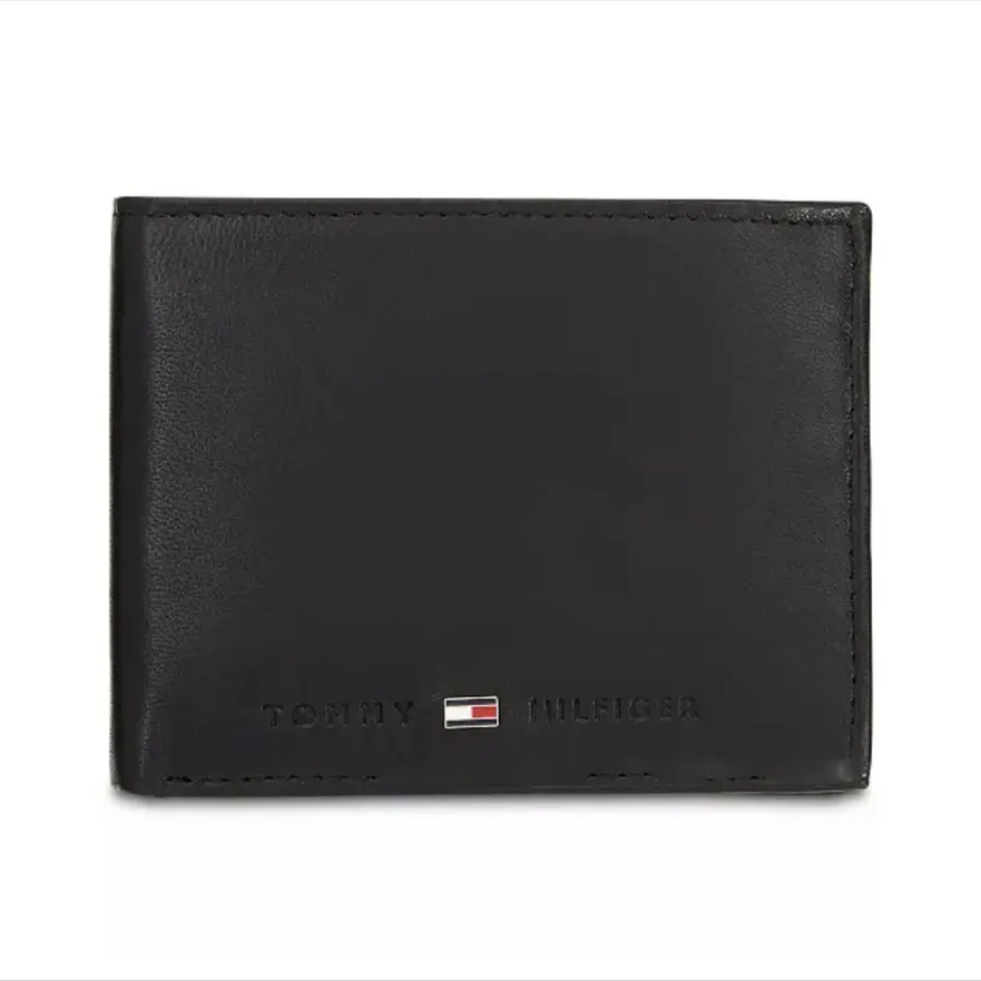 Ví Nam Tommy Hilfiger Men's Brax Leather RFID Traveler Wallet Màu Đen