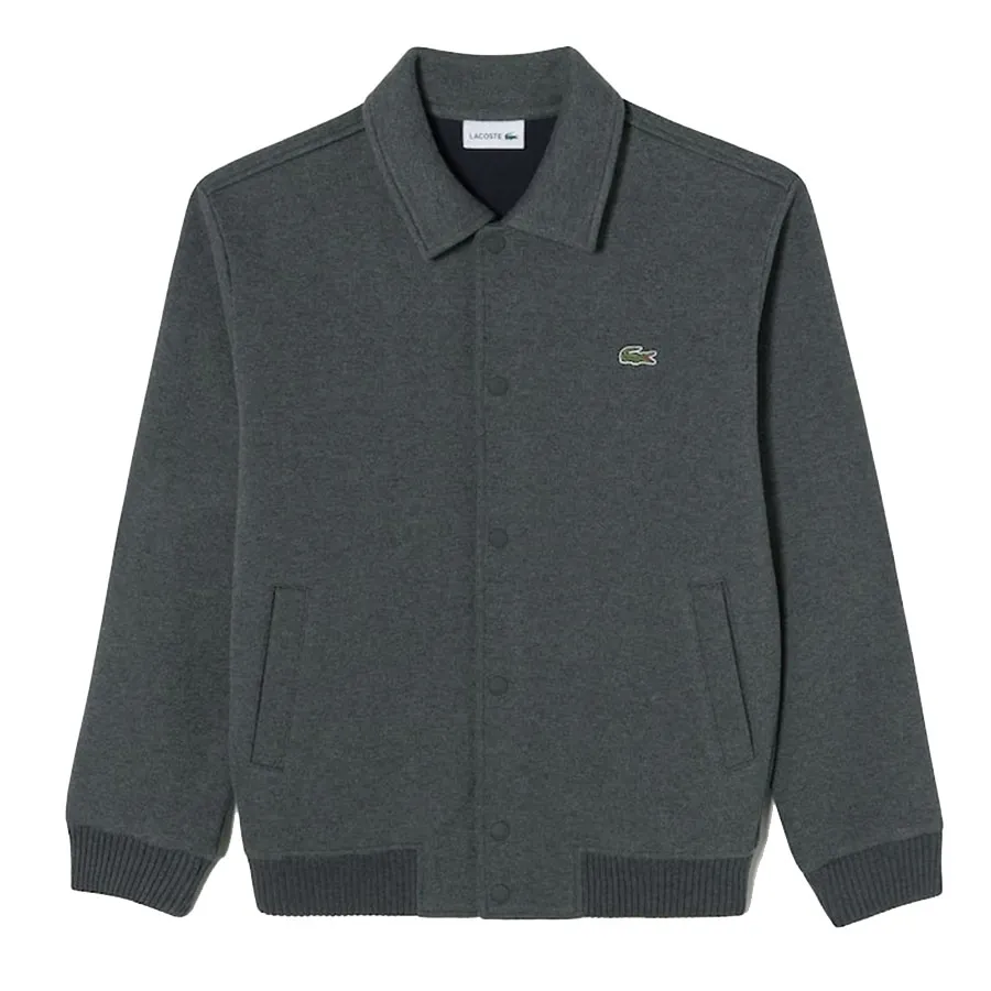Áo Khoác Nam Lacoste Men's Rib Georgette Sweat Jumper SH080E-050 Màu Xám Đậm&nbsp;Size 4