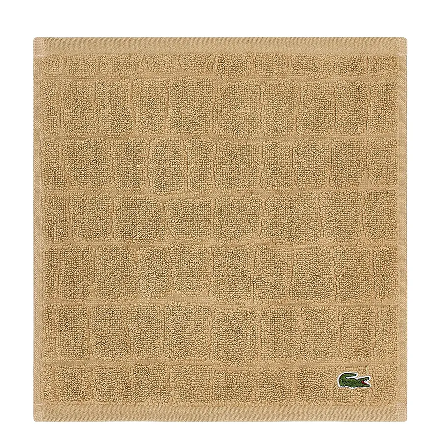 Khăn Mặt Lacoste Heritage Croc Scale Cotton Bath Washcloths 55262 LACTWL1-013 Sand Màu Vàng Cát