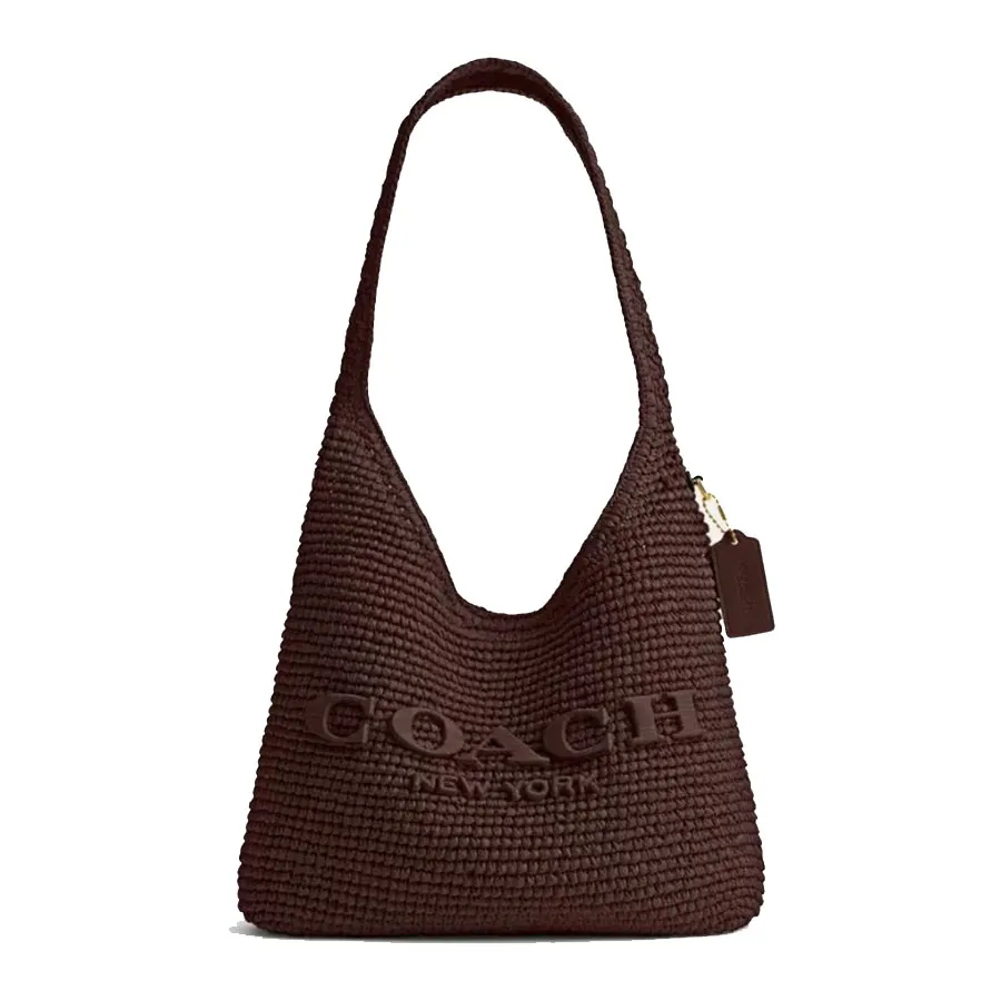 Túi Đeo Vai Nữ Coach Brooklyn Shoulder Bag CDU75 Brass/Maple Màu Nâu Đen