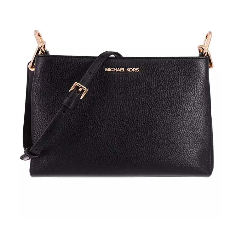 Túi Đeo Chéo Nữ Michael Kors MK Trisha Medium Pebbled Leather Crossbody Bag&nbsp;Màu Đen