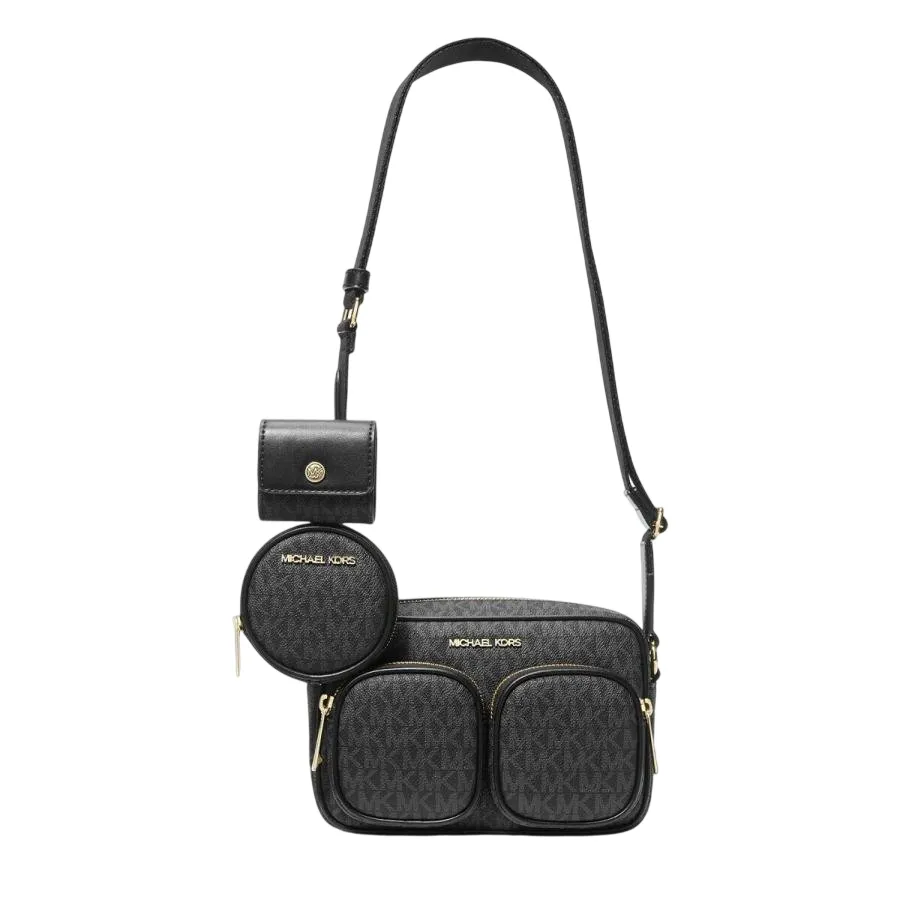 Túi Đeo Chéo Nữ Michael Kors MK Jet Set Medium Leather Crossbody Bag With Case 35S2GTTC2B1&nbsp;Màu Đen