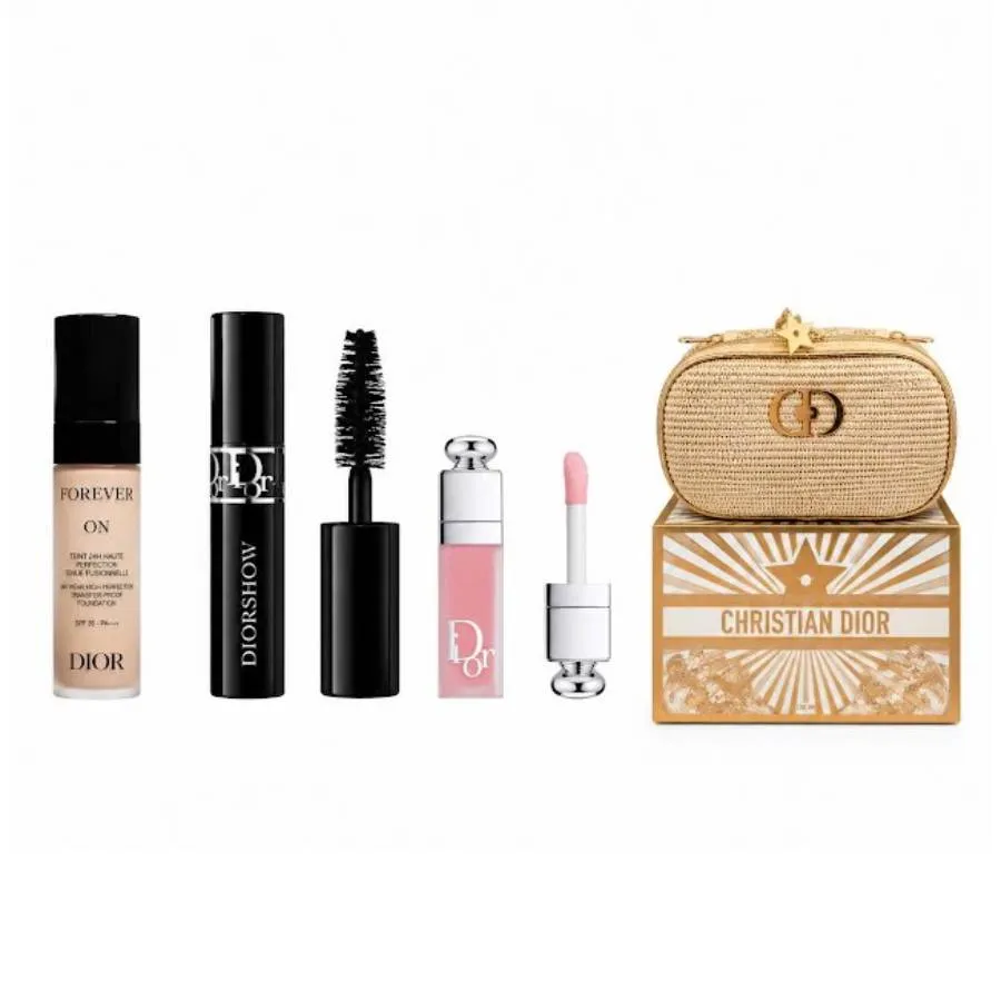 Set Trang Điểm Dior Forever 0N + DiorShow Iconic Overcurl + Dior Addict Lip Maximizer + Kèm Túi