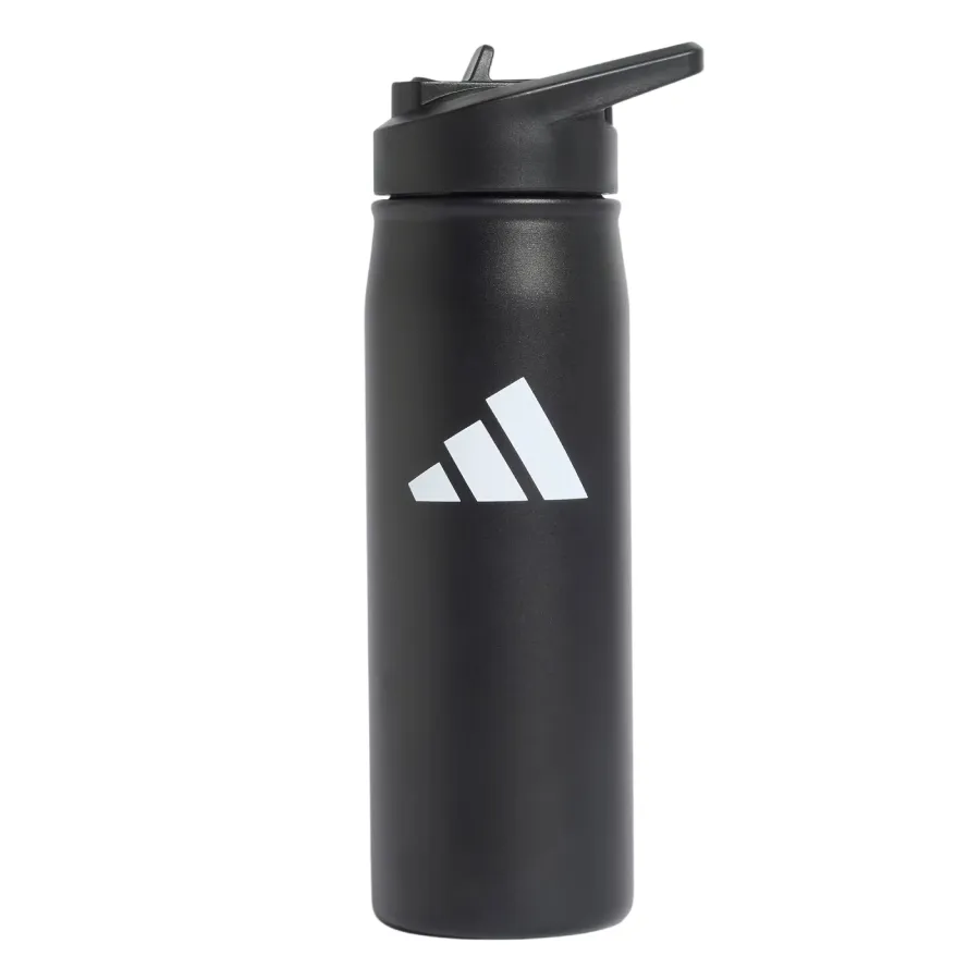 Bình Nước Kim Loại Có Ống Hút Adidas Metal Bottle Straw 0.6 Liter KC6409 Màu Đen
