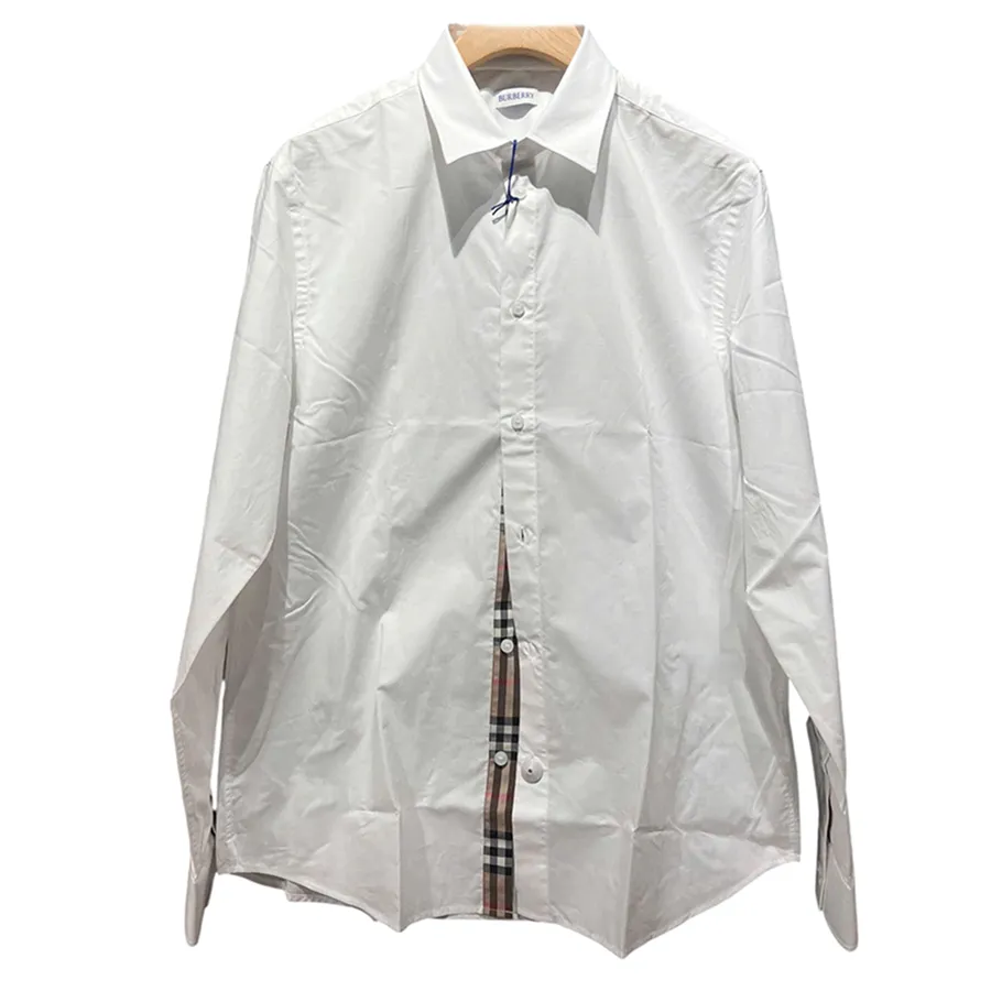 Áo Sơ Mi Nam Burberry Cotton Formal In White Màu Trắng Size XS