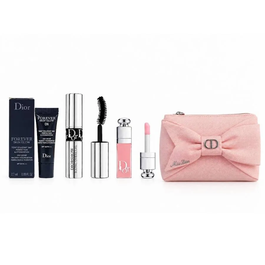 Set Trang Điểm Dior Forever 0N + DiorShow Iconic Overcurl + Dior Addict Lip Maximizer + Kèm Túi