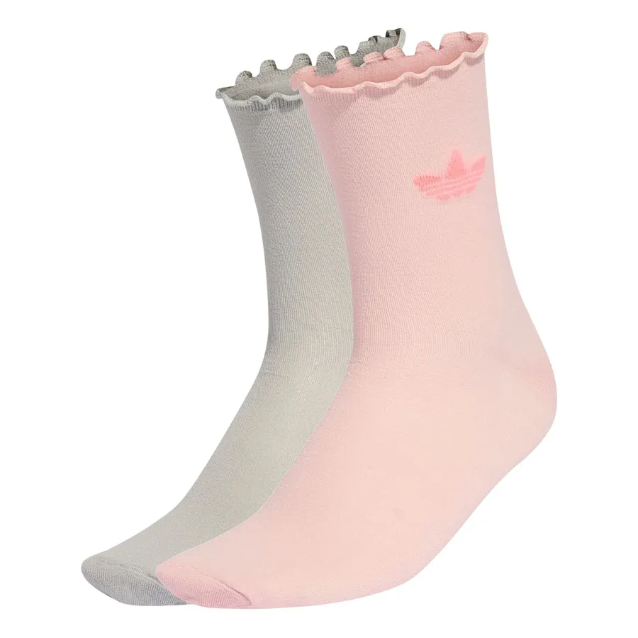 Set 2 Đôi Tất Nữ Adidas Pink Ruffle Socks 2 Pairs KD0964 Màu Hồng/ Trắng Size S
