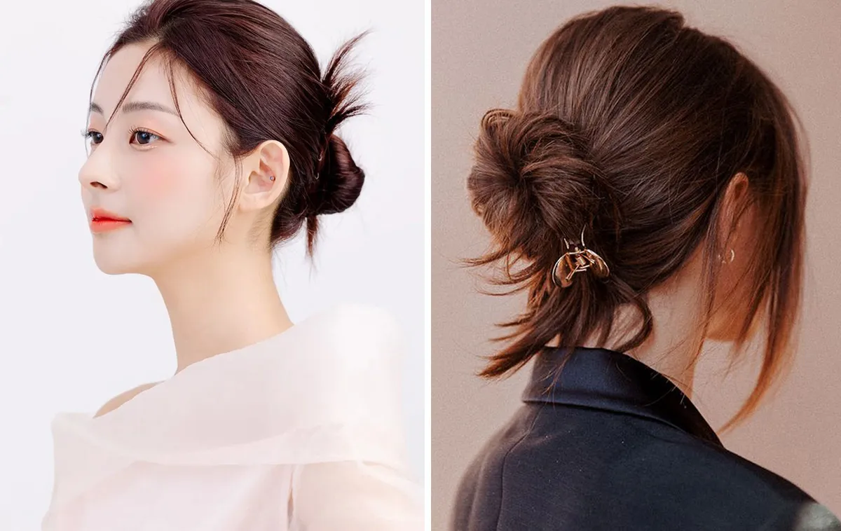 9 mẫu) 1 búi tóc giả tết sẵn mix 2 màu từ 3-5 sợi dài khoảng 45cm phong  cách Y2K | Shopee Việt Nam