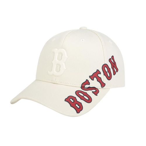 Mũ MLB Chunky Adjustable Cap Boston Red Sox Màu Trắng Sữa Họa Tiết Chữ Đỏ