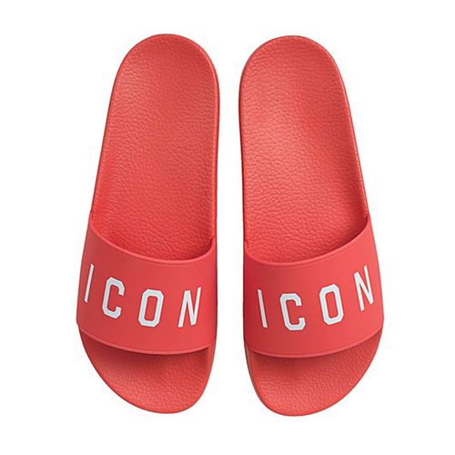 Dép Dsquared2 Icon Red White Rubber Slide Sandals Màu Đỏ
