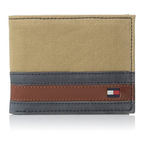 Ví Tommy Hilfiger Men's Leather Passcase Wallet Màu Khaki