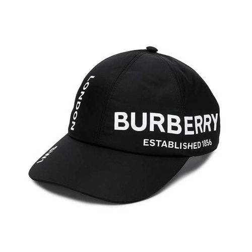 Mũ Burberry Nylon Preto Impresso Boné De Beisebol Màu Đen