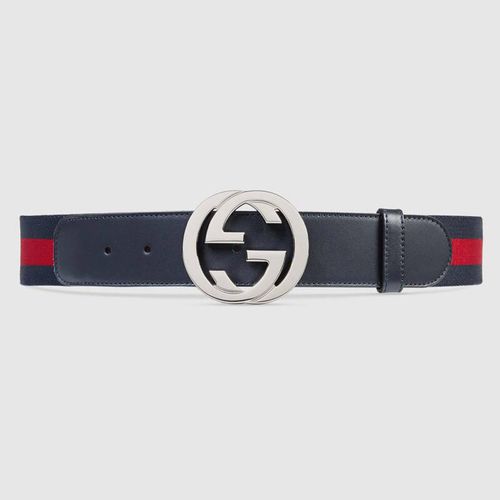 Thắt Lưng Gucci Web Belt With G Buckle Màu Xanh Navy