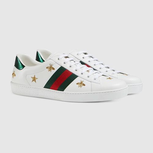 Giày Sneaker Gucci Men's Ace Embroidered Màu Trắng Size 40.5