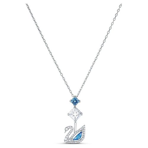 Dây Chuyền Swarovski Dazzling Swan Necklace, Blue, Rhodium Plated 5530625