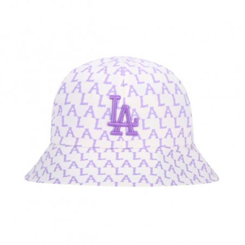 Mũ MLB Monogram Pastel Dome Hat La Dodgers 32CPHA111-07V Màu Trắng Tím
