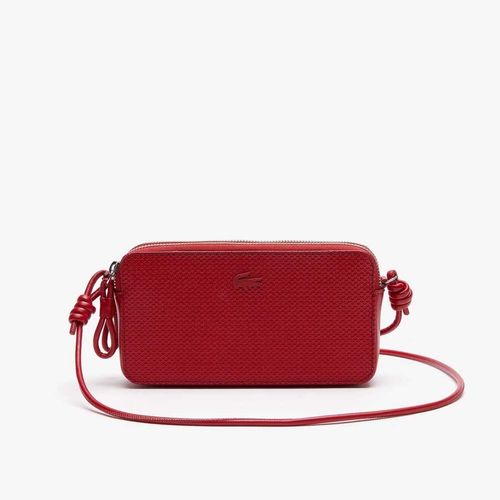 Túi Lacoste Women's Chantaco Leather Necklace Phone Wallet Màu Đỏ