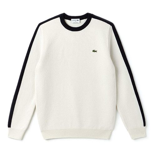 Áo Len Lacoste Contrast Striped Sweater Màu Trắng Size M