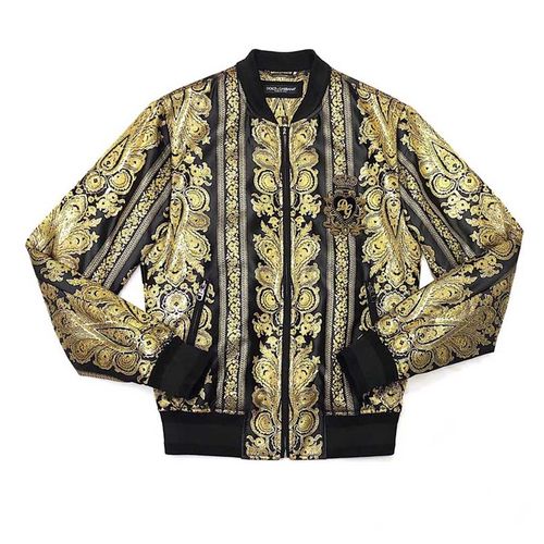 Áo Bomber Dolce & Gabbana Black Bomber Jacket Màu Vàng Size 46