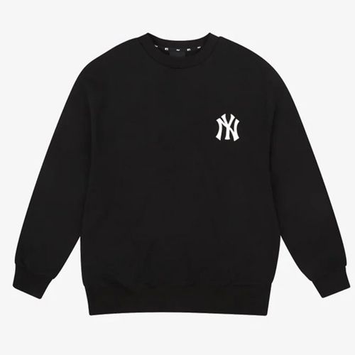 Áo Nỉ Sweatshirt MLB Tay Dài Cổ Tròn Simple Logo Màu Đen Size M