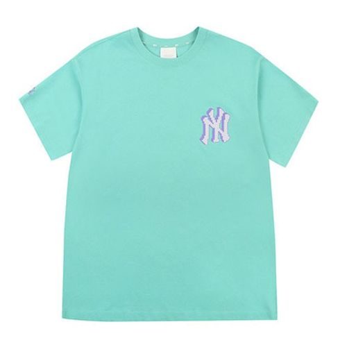 Áo Phông MLB Play Back Pixel Logo Overfit Short Sleeve T-shirt New York Yankees Màu Xanh Ngọc Size M