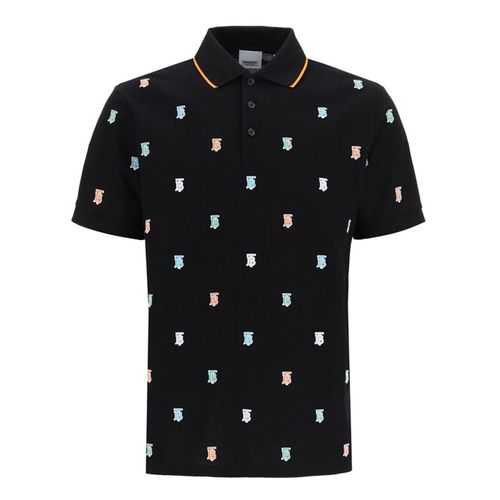 Áo Polo Burberry Shirt With Monogram Embroidery Màu Đen Size XS