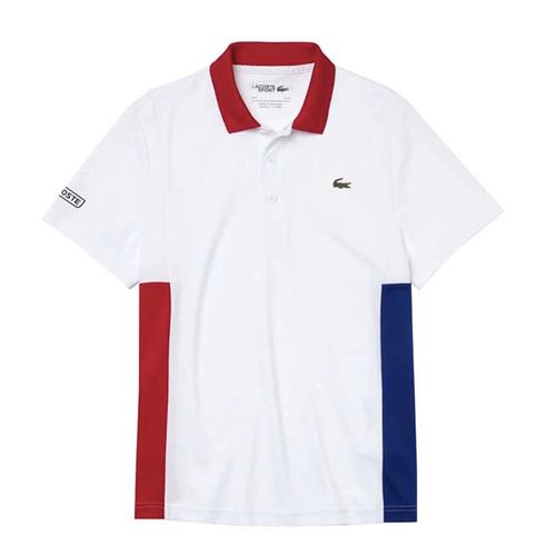Áo Polo Lacoste Men's Sport Colourblock Mesh Breathable Piqué Tennis Polo Shirt Màu Trắng Size L