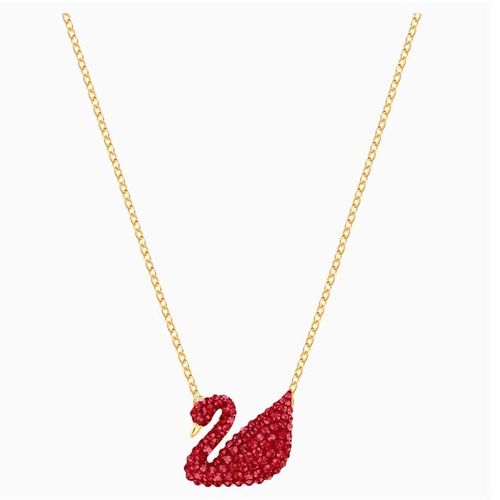 Dây Chuyền Swarovski Iconic Swan Pendant, Red, Gold-Tone Plated 5604191