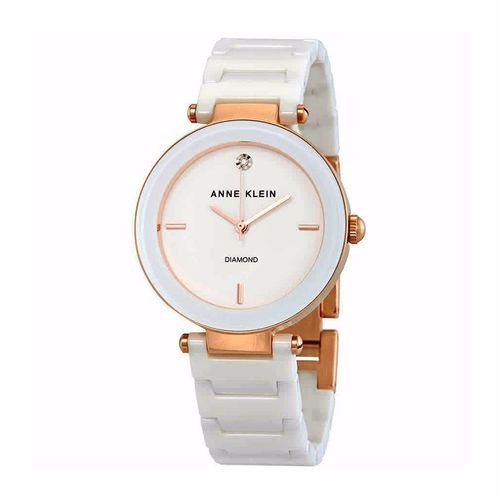 Đồng Hồ Nữ Anne Klein White Dial White Ceramic Ladies Watch 1018RGWT