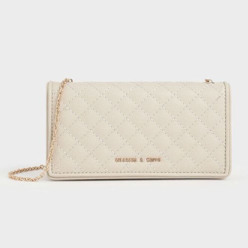 Túi Đeo Chéo Charles & Keith Quilted Pouch Cream CK6-30680914