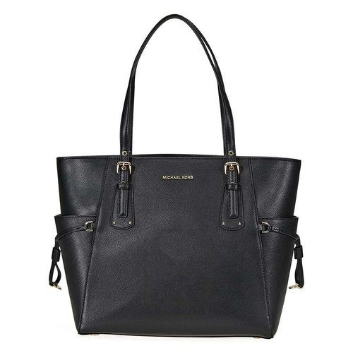 tui-tote-michael-kors-small-voyager-textured-crossgrain-leather-tote-black-mau-den