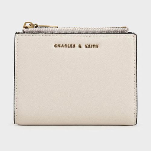 Ví Nữ Charles & Keith CNK Mini Top Zip Small Wallet Ivory CK6-10680907 Màu Trắng Sữa