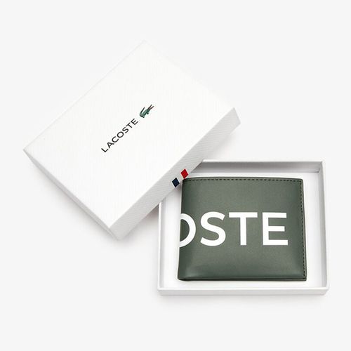 Ví Lacoste Men's L.12.12 Signature Small Leather Wallet In Tawny Port Màu Xanh Olive