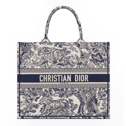 Túi Tote Dior Book Tote Bag Blue Toile de Jouy Reverse Embroidery M1286ZRGO M928 Màu Xanh