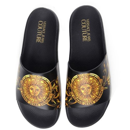 Dép Versace Shoes G89 Black/Gold Màu Đen Vàng Size 40